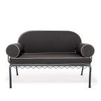 The Al Fresco Love Seat Cushion Cover Set - Rivie Black Al Fresco Love Seat Cushion Set Business & Pleasure Co. 
