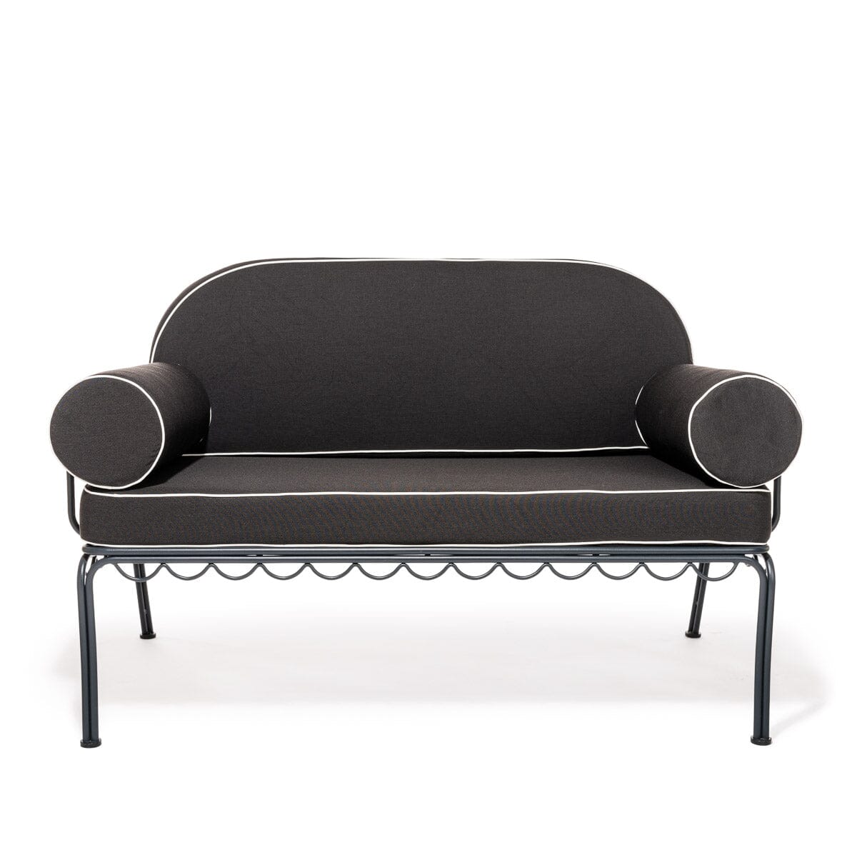 The Al Fresco Love Seat in Rivie Black | Vintage Black Frame Bundle Business & Pleasure Co. 