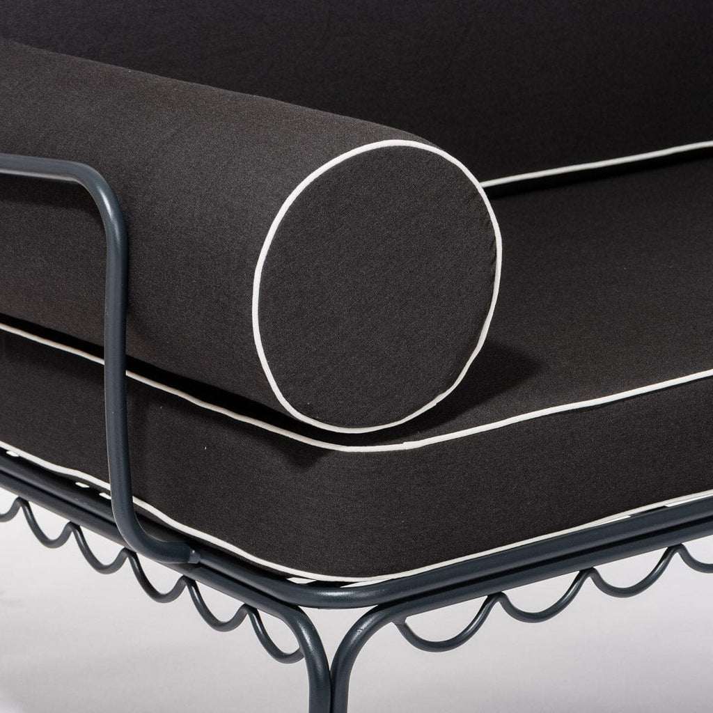 The Al Fresco Love Seat Cushion Cover Set - Rivie Black Al Fresco Love Seat Cushion Set Business & Pleasure Co. 