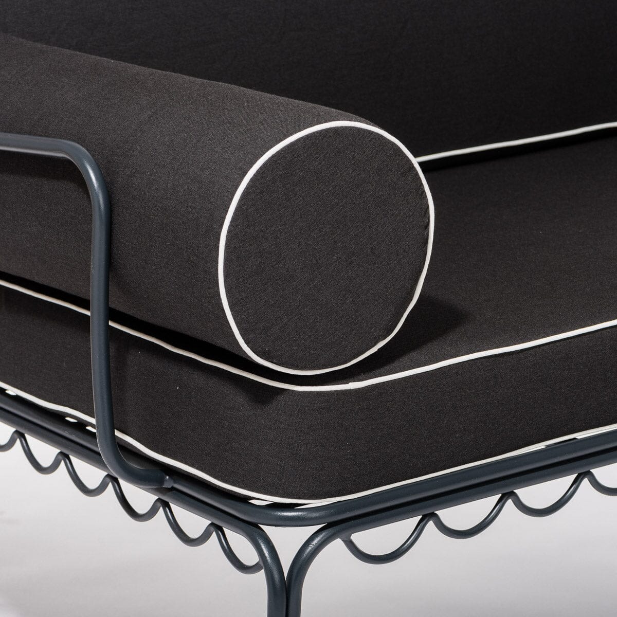 The Al Fresco Love Seat Cushion Cover Set - Rivie Black Al Fresco Love Seat Cushion Set Business & Pleasure Co. 