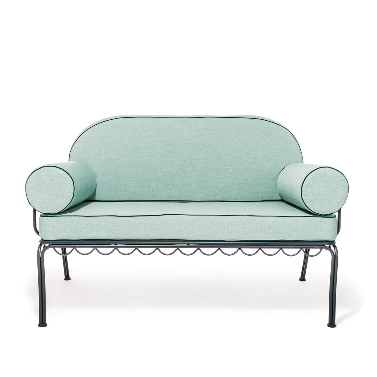 The Al Fresco Love Seat in Rivie Green | Vintage Black Frame Bundle Business & Pleasure Co. 