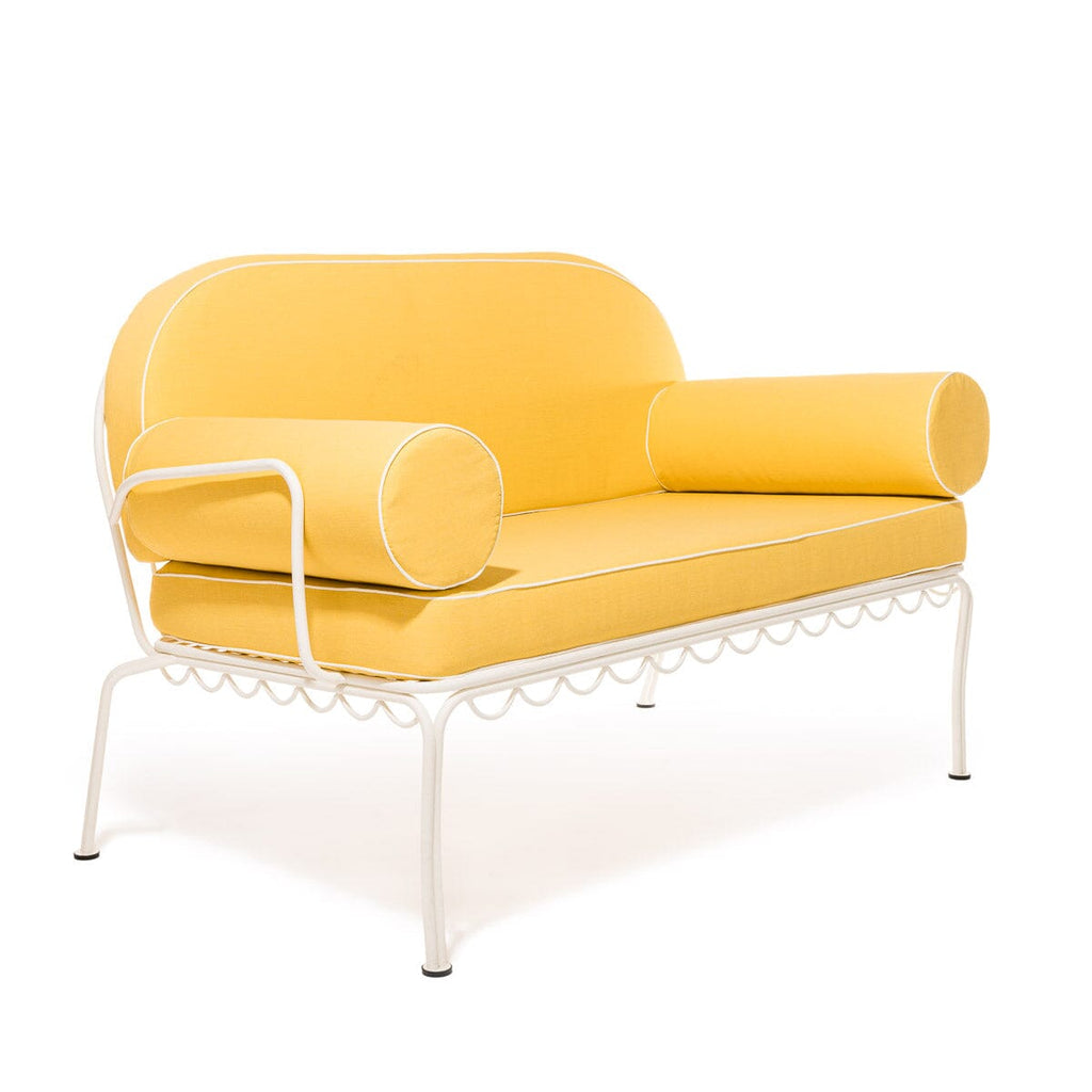 The Al Fresco Love Seat Cushion Cover Set - Rivie Mimosa Al Fresco Love Seat Cushion Set Business & Pleasure Co. 