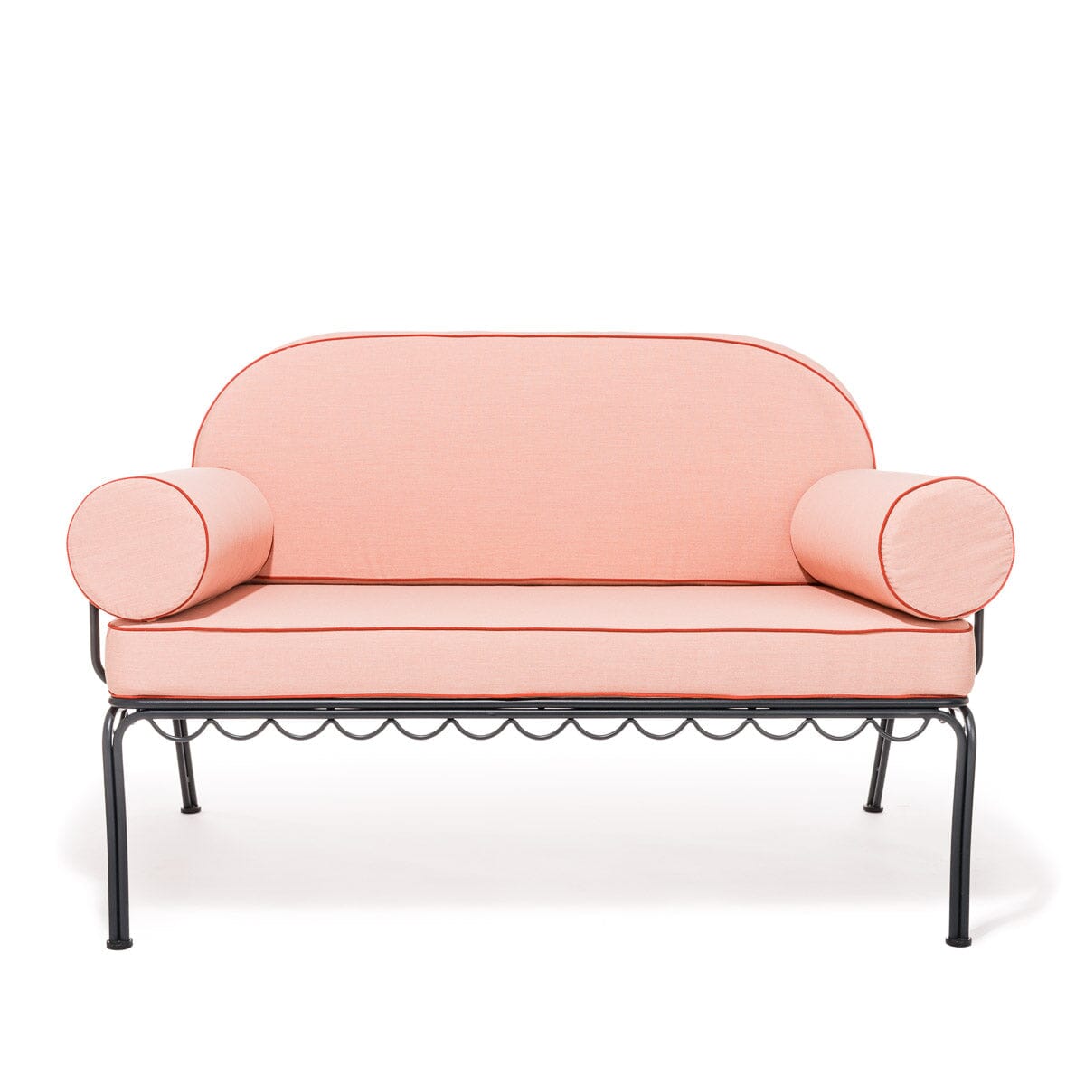 The Al Fresco Love Seat in Rivie Pink | Vintage Black Frame Bundle Business & Pleasure Co. 