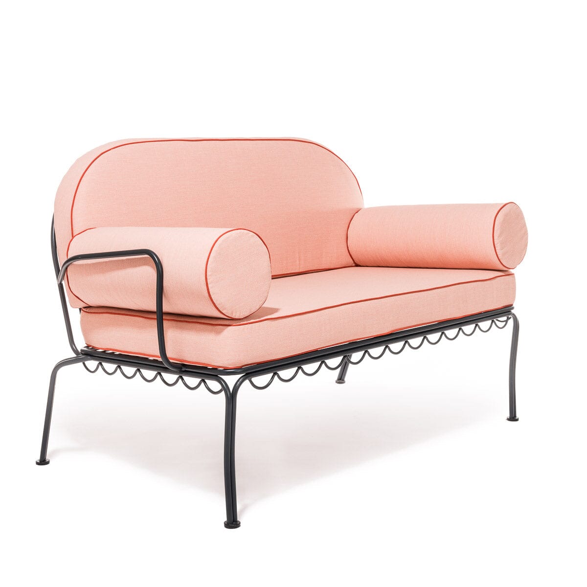 The Al Fresco Love Seat in Rivie Pink | Vintage Black Frame Bundle Business & Pleasure Co. 