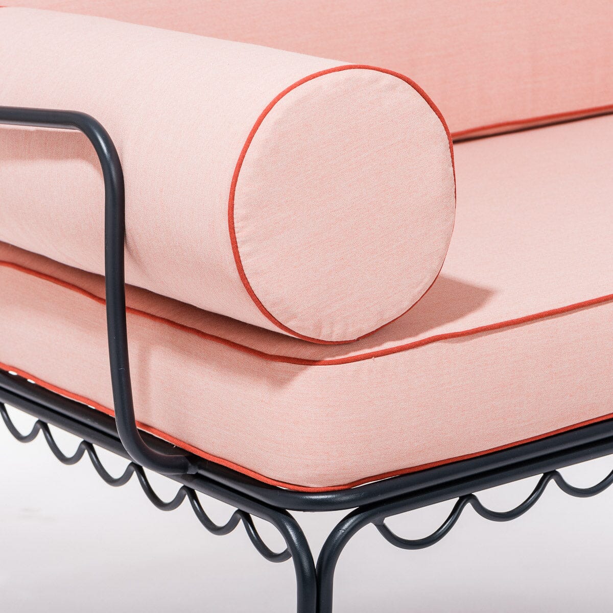 The Al Fresco Love Seat in Rivie Pink | Vintage Black Frame Bundle Business & Pleasure Co. 