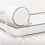 The Al Fresco Love Seat in Rivie White | Antique White Frame Bundle Business & Pleasure Co. 