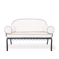 The Al Fresco Love Seat in Rivie White | Vintage Black Frame Bundle Business & Pleasure Co. 