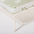 The Al Fresco Sun Lounger in Benoît Jade Green Jacquard | Antique White Frame Bundle Business & Pleasure Co. 