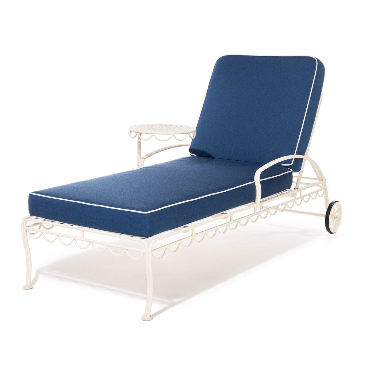 Product image of The Al Fresco Sun Lounger x Julia Berolzheimer in Rivie Slate | Antique White Frame Business & Pleasure Co. 