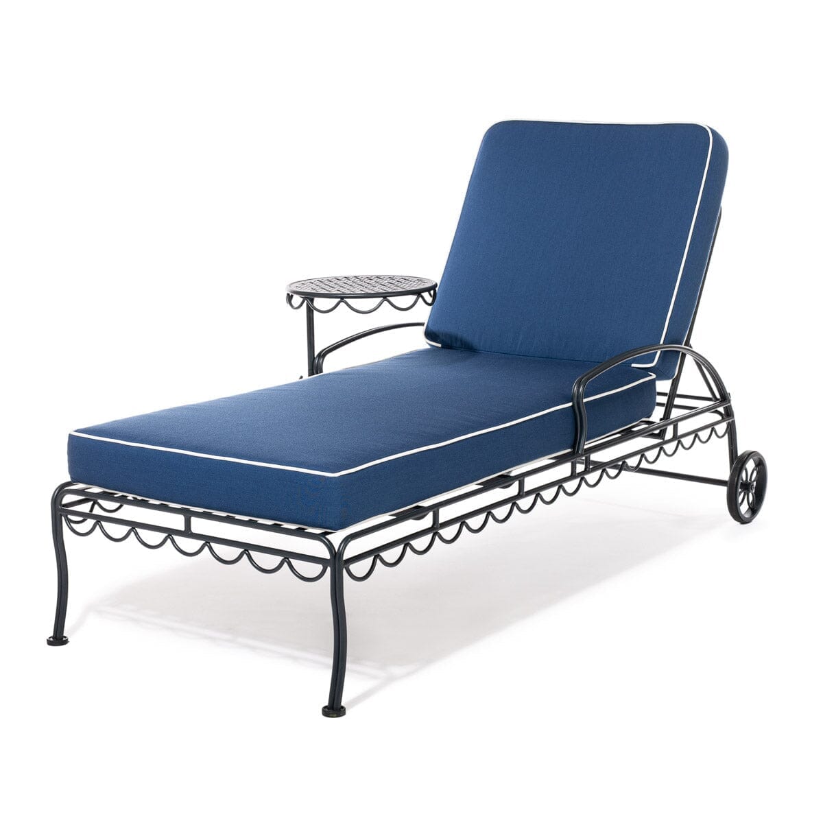 The Al Fresco Sun Lounger x Julia Berolzheimer in Rivie Slate | Vintage Black Frame Bundle Business & Pleasure Co. 