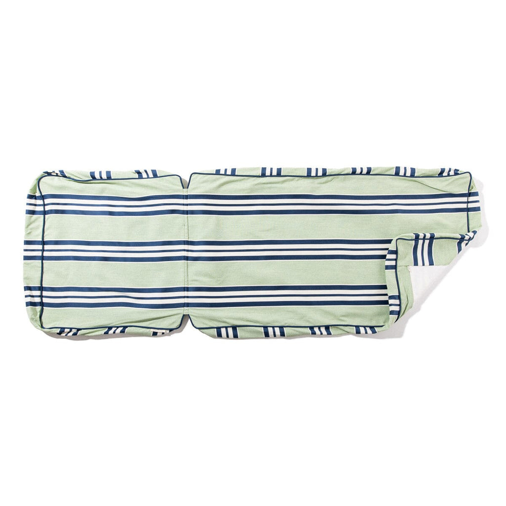 The Sun Lounger Slip Cover x Julia Berolzheimer in Green Stripes B&P Co. x Julia Berolzheimer 