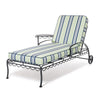 Swatch for The Al Fresco Sun Lounger x Julia Berolzheimer in Green Stripes | Vintage Black Frame