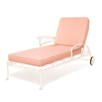 The Al Fresco Sun Lounger in Palm Pink | Antique White Frame