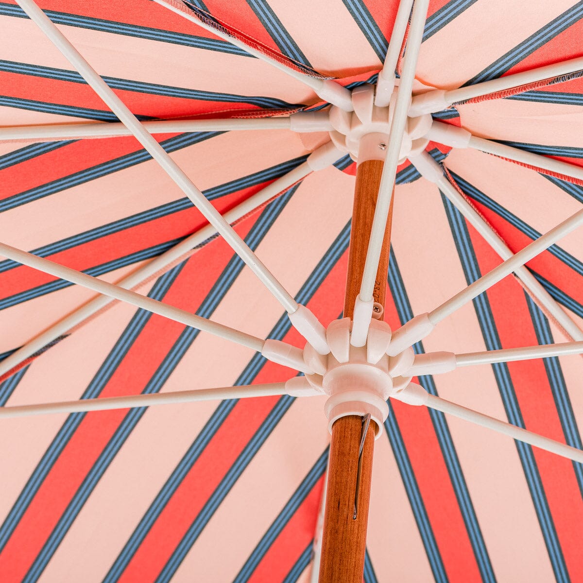 The Amalfi Umbrella - Bistro Dusty Pink Stripe Amalfi Umbrella Business & Pleasure Co 