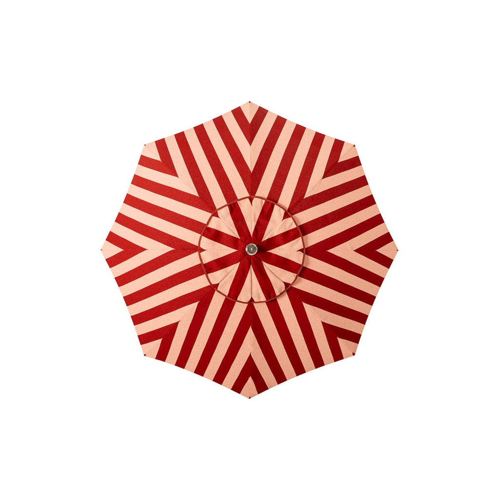 The Terry Terracotta Stripe Club Umbrella for both the beach and your patio or pool