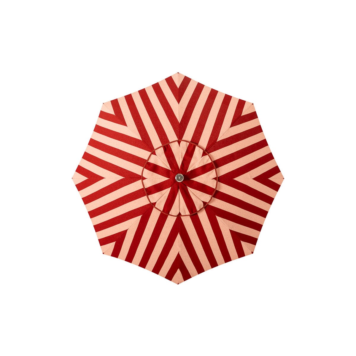 The Terry Terracotta Stripe Club Umbrella for both the beach and your patio or pool