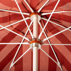 The Terry Terracotta Stripe Club Umbrella for both the beach and your patio or pool