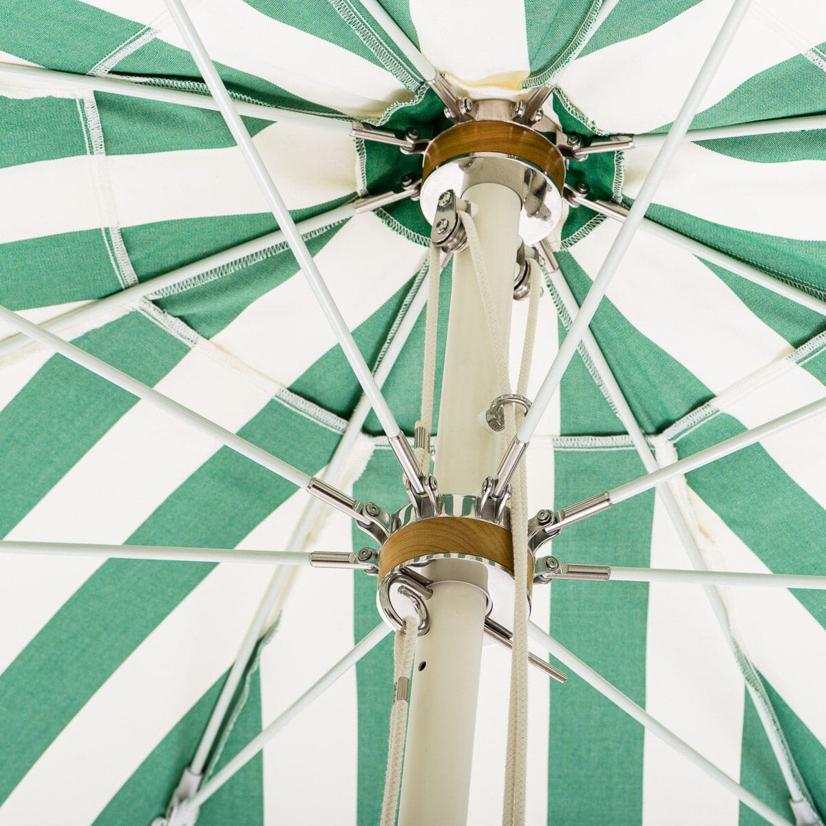 The Patio Umbrella - Crew Canyon Green Stripe Patio Umbrella Business & Pleasure Co. 