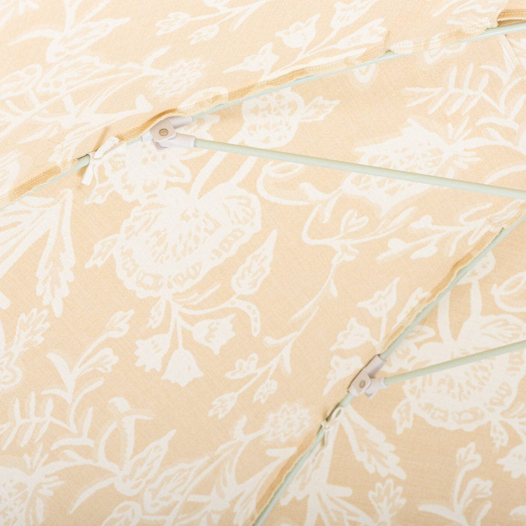 Beige & white floral patio umbrella 