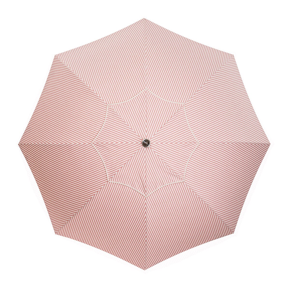 pink stripe umbrella on white background top down view