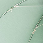 canopy ties close up detail on green patio umbrella