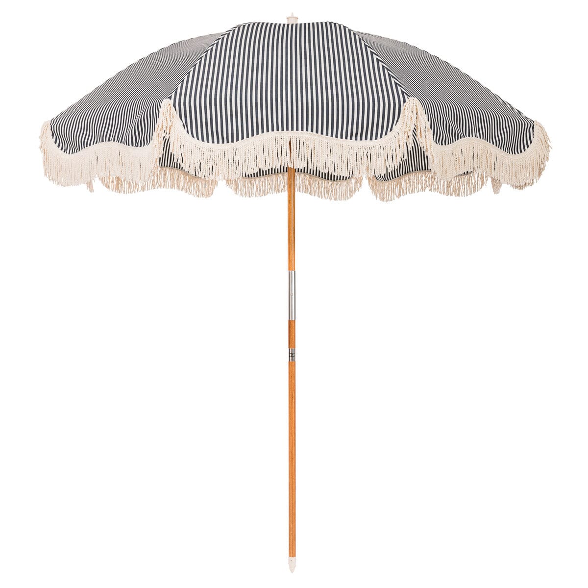 The Rio Fringed Umbrella - Laurens Navy Stripe Rio Fringed Umbrella Business & Pleasure Co. 