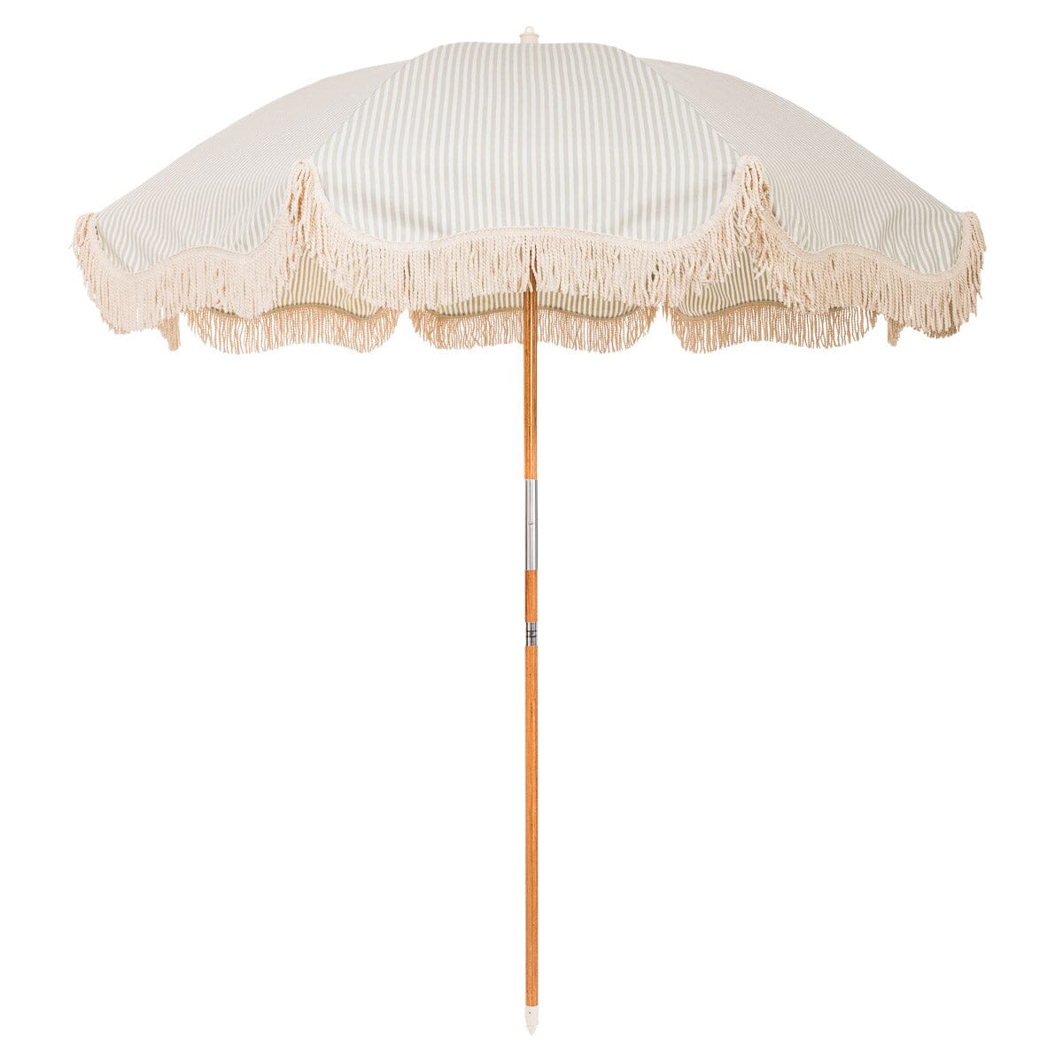 The Rio Fringed Umbrella - Laurens Sage Stripe Rio Fringed Umbrella Business & Pleasure Co. 