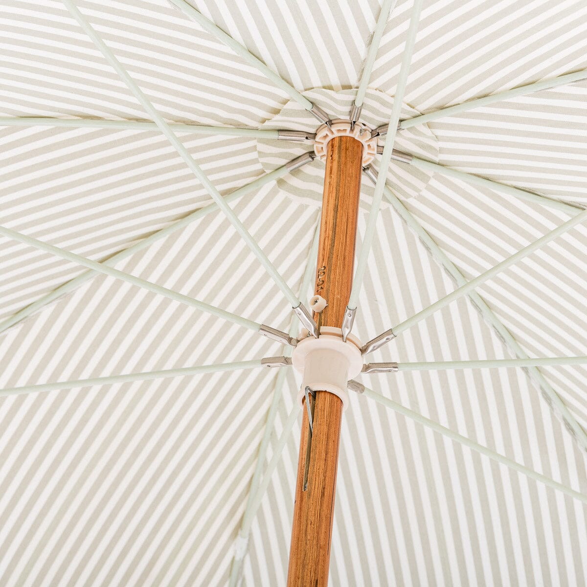 The Rio Fringed Umbrella - Laurens Sage Stripe Rio Fringed Umbrella Business & Pleasure Co. 