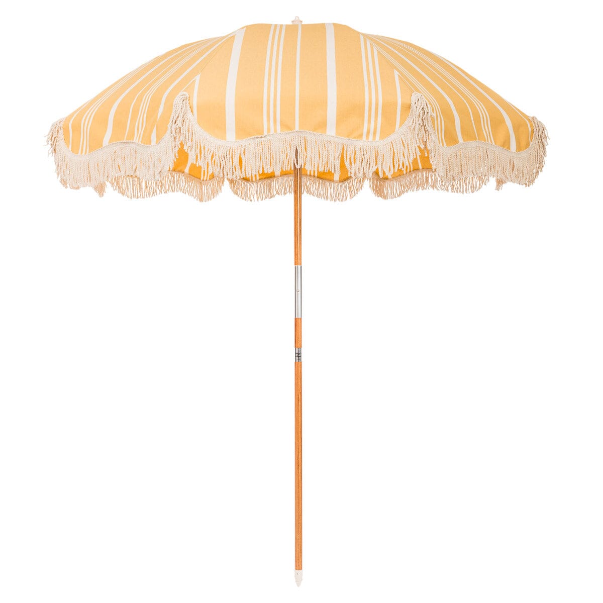 The Rio Fringed Umbrella - Vintage Yellow Stripe