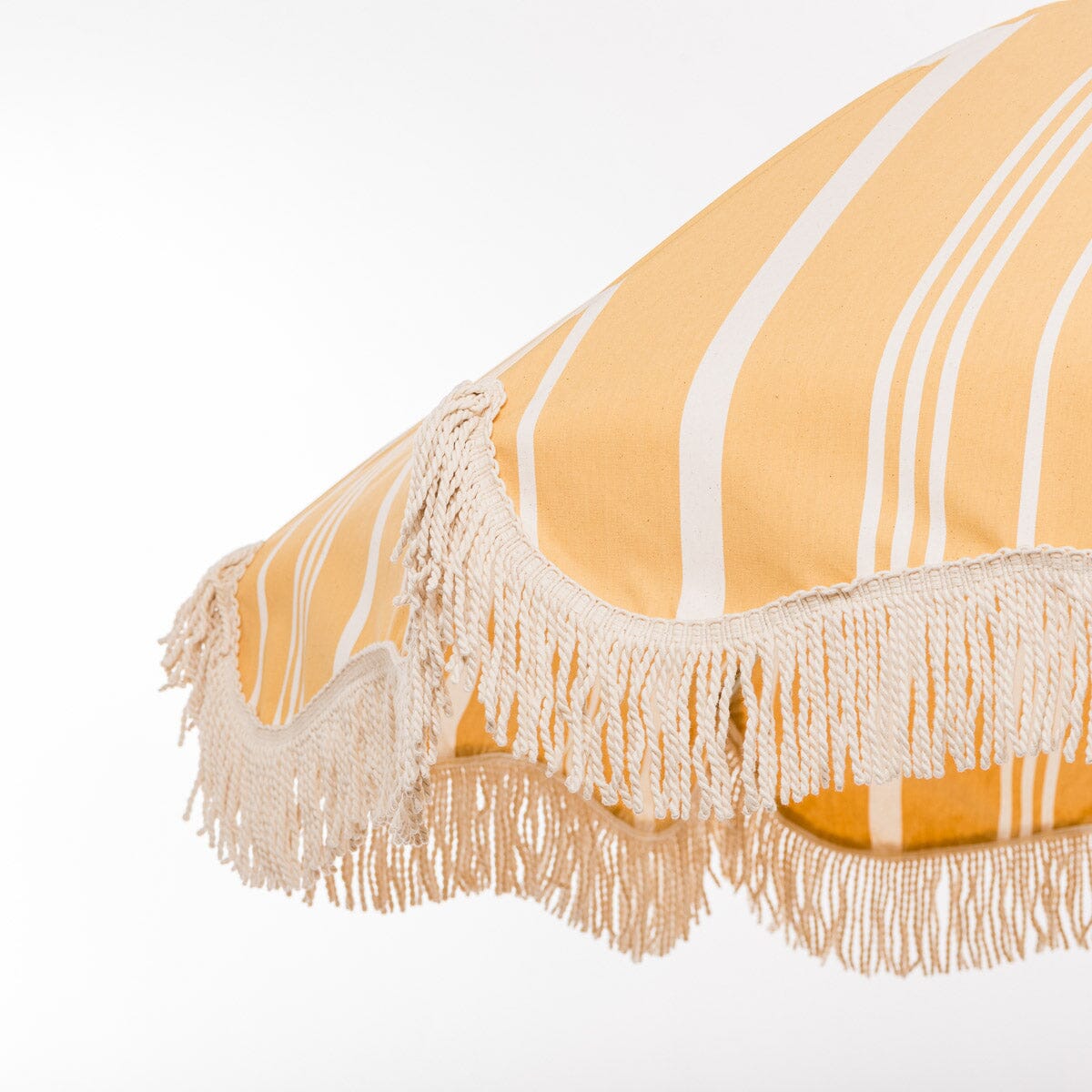 The Rio Fringed Umbrella - Vintage Yellow Stripe Rio Fringed Umbrella Business & Pleasure Co. 