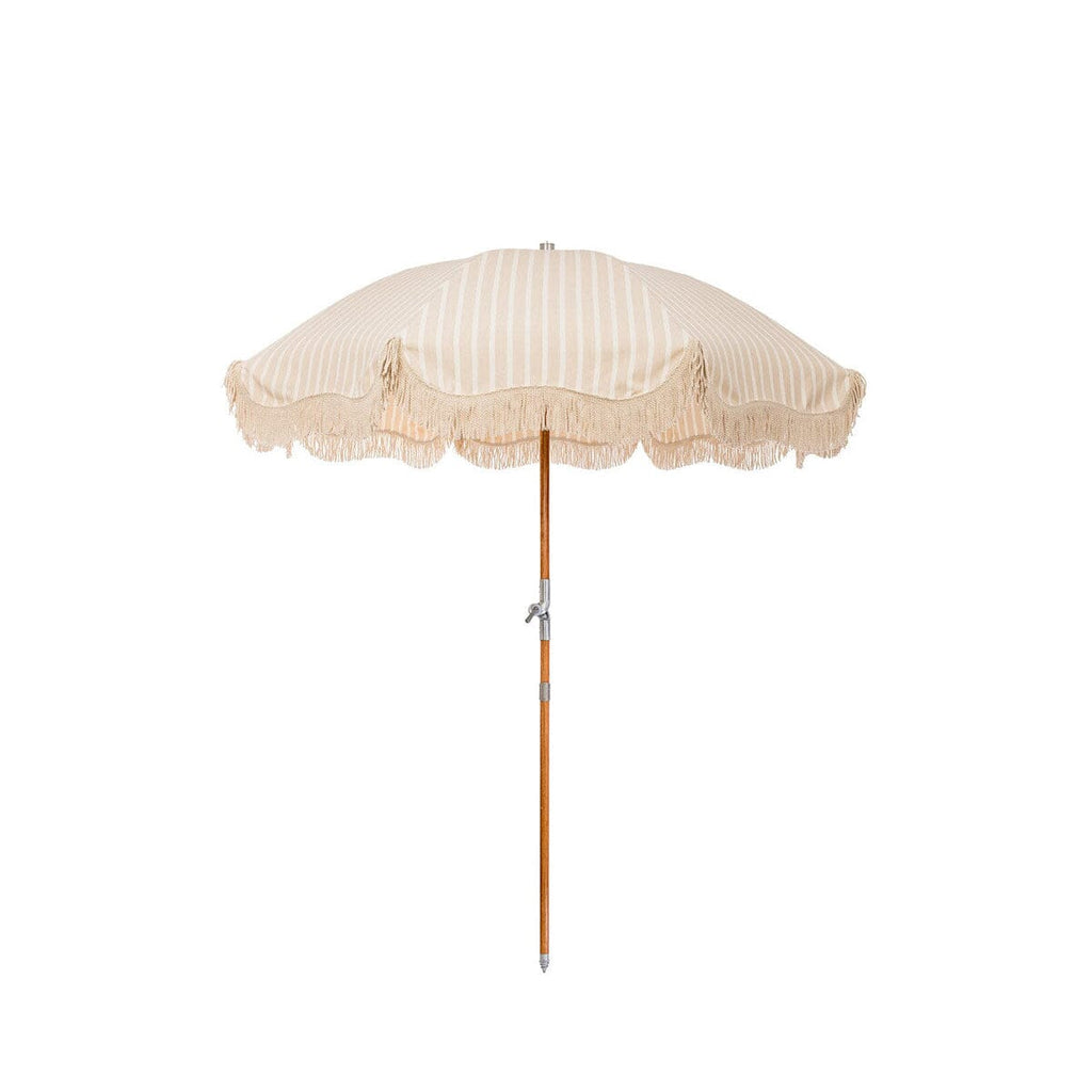 The Premium Beach Umbrella - Monaco Natural Stripe Premium Beach Umbrella Business & Pleasure Co 