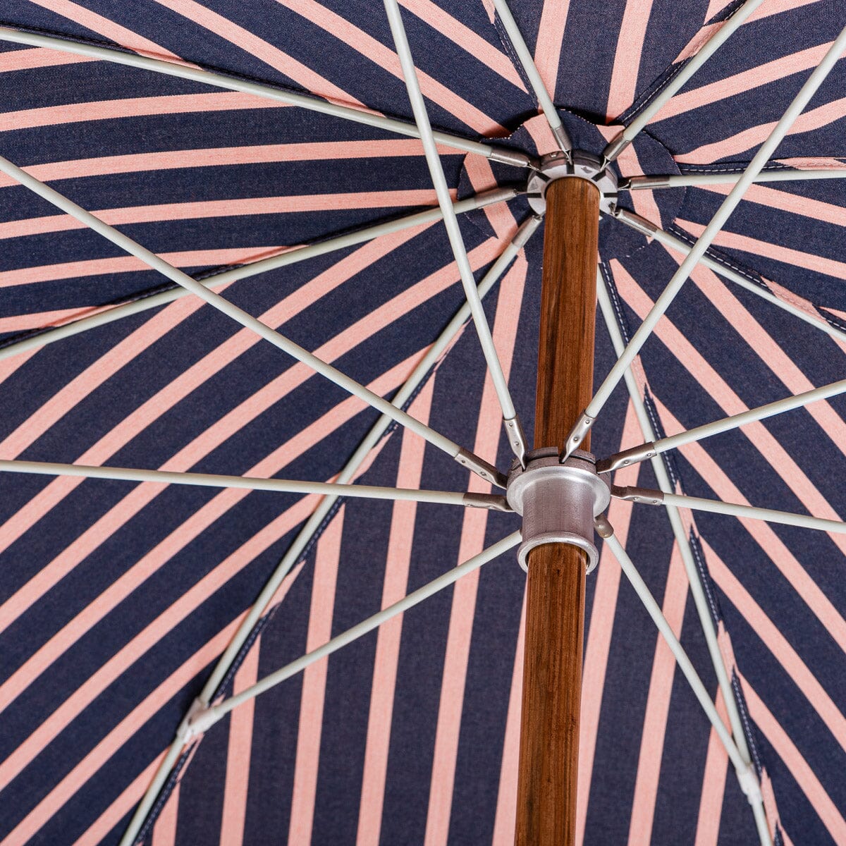 The Premium Beach Umbrella - Monaco Navy And Pink Stripe Premium Beach Umbrella Business & Pleasure Co 