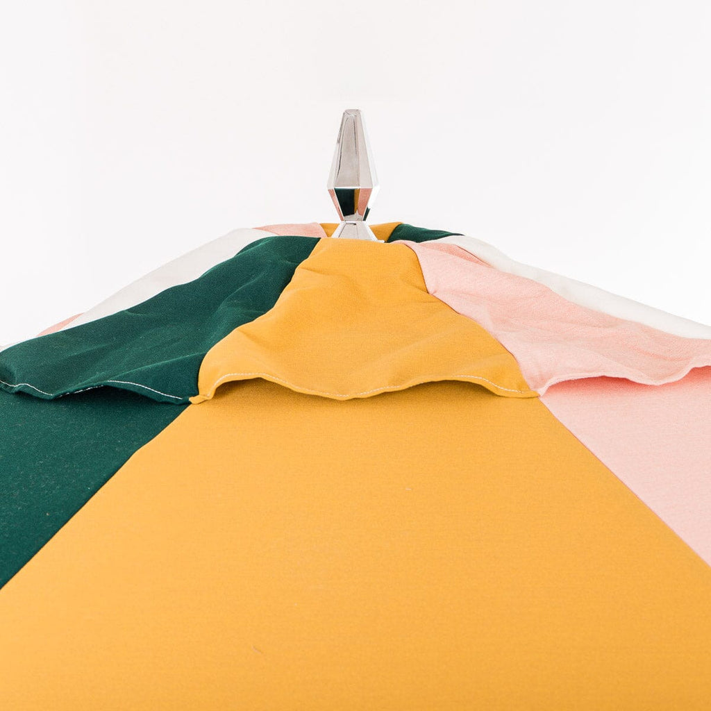 The Resort Market Umbrella in 70s Panel Cinque | 12' Antique White Frame Bundle Business & Pleasure Co. 