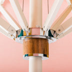 The Resort Market Umbrella in 70s Panel Cinque | 12' Antique White Frame Bundle Business & Pleasure Co. 