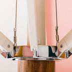 The Resort Market Umbrella in 70s Panel Cinque | 12' Antique White Frame Bundle Business & Pleasure Co. 