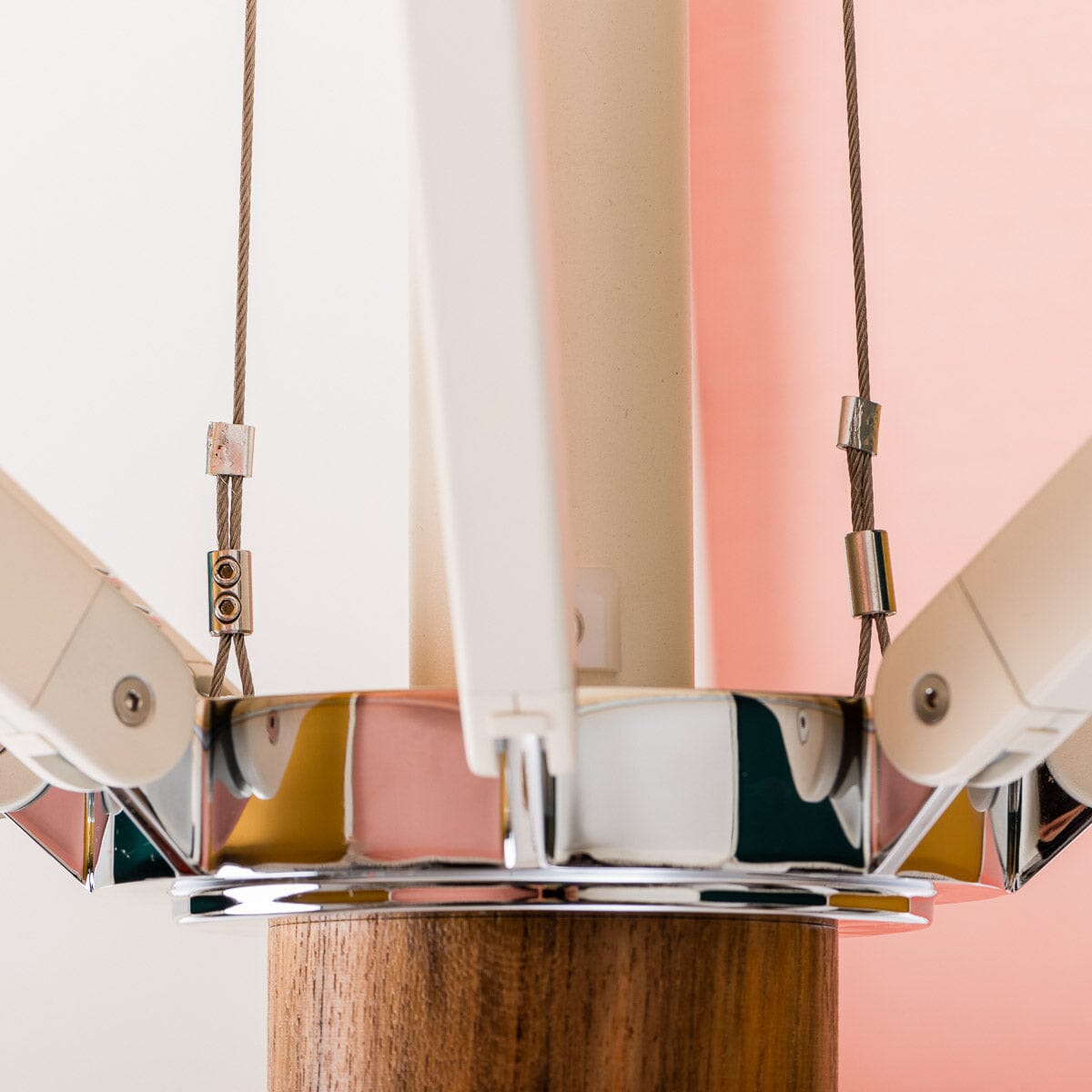 The Resort Market Umbrella in 70s Panel Cinque | 12' Antique White Frame Bundle Business & Pleasure Co. 