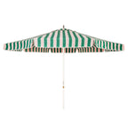 The Resort Market Umbrella in Bistro Green Stripe | 12' Antique White Frame Bundle Business & Pleasure Co. 