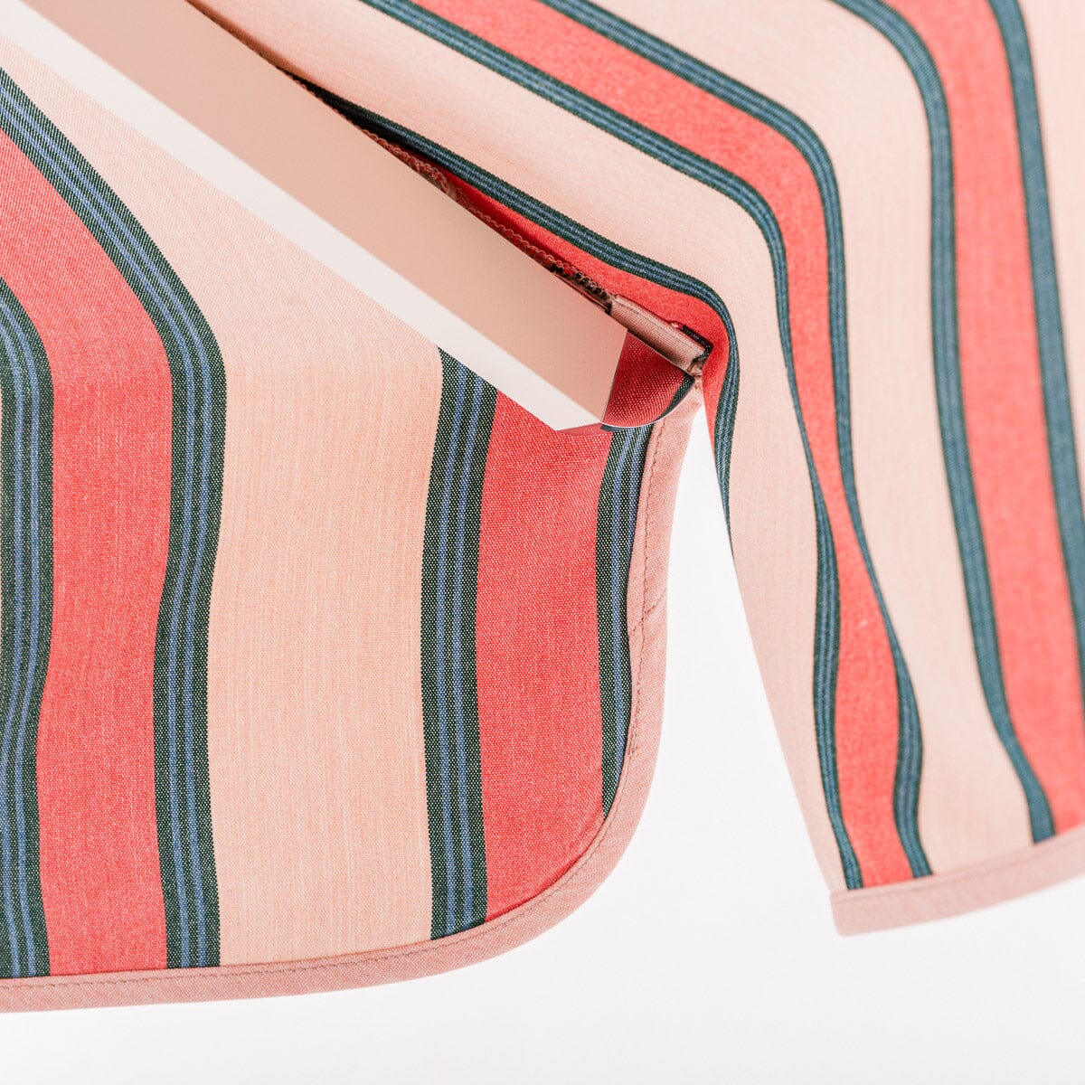The Resort Market Umbrella in Bistro Pink Stripe | 12' Antique White Frame Bundle Business & Pleasure Co. 
