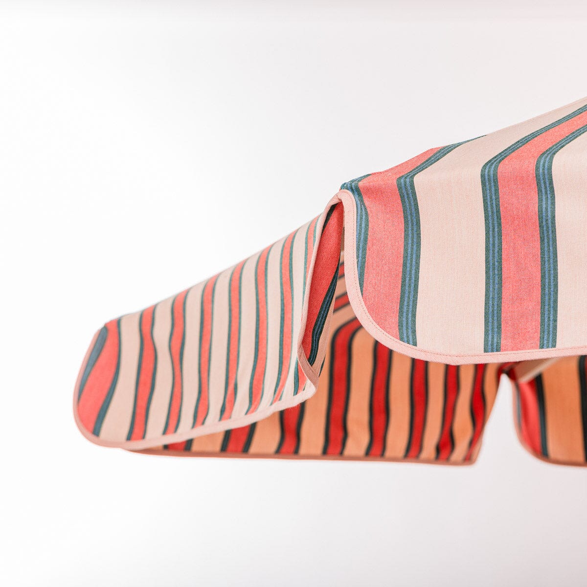 The Resort Market Umbrella in Bistro Pink Stripe | 12' Antique White Frame Bundle Business & Pleasure Co. 