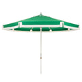 The Resort Market Umbrella in Border Valance Canyon Green | 10' Antique White Frame Bundle Business & Pleasure Co. 