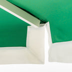 The Resort Market Umbrella in Border Valance Canyon Green | 12' Antique White Frame Bundle Business & Pleasure Co. 