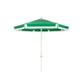 The Resort Market Umbrella in Border Valance Canyon Green | 8' Antique White Frame Bundle Business & Pleasure Co. 