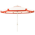 The Resort Market Umbrella in Border Valance Le Sirenuse | 10' Antique White Frame Bundle Business & Pleasure Co. 
