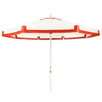 The Resort Market Umbrella in Border Valance Le Sirenuse | 10' Antique White Frame Bundle Business & Pleasure Co. 
