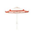 The Resort Market Umbrella in Border Valance Le Sirenuse | 8' Antique White Frame Bundle Business & Pleasure Co. 