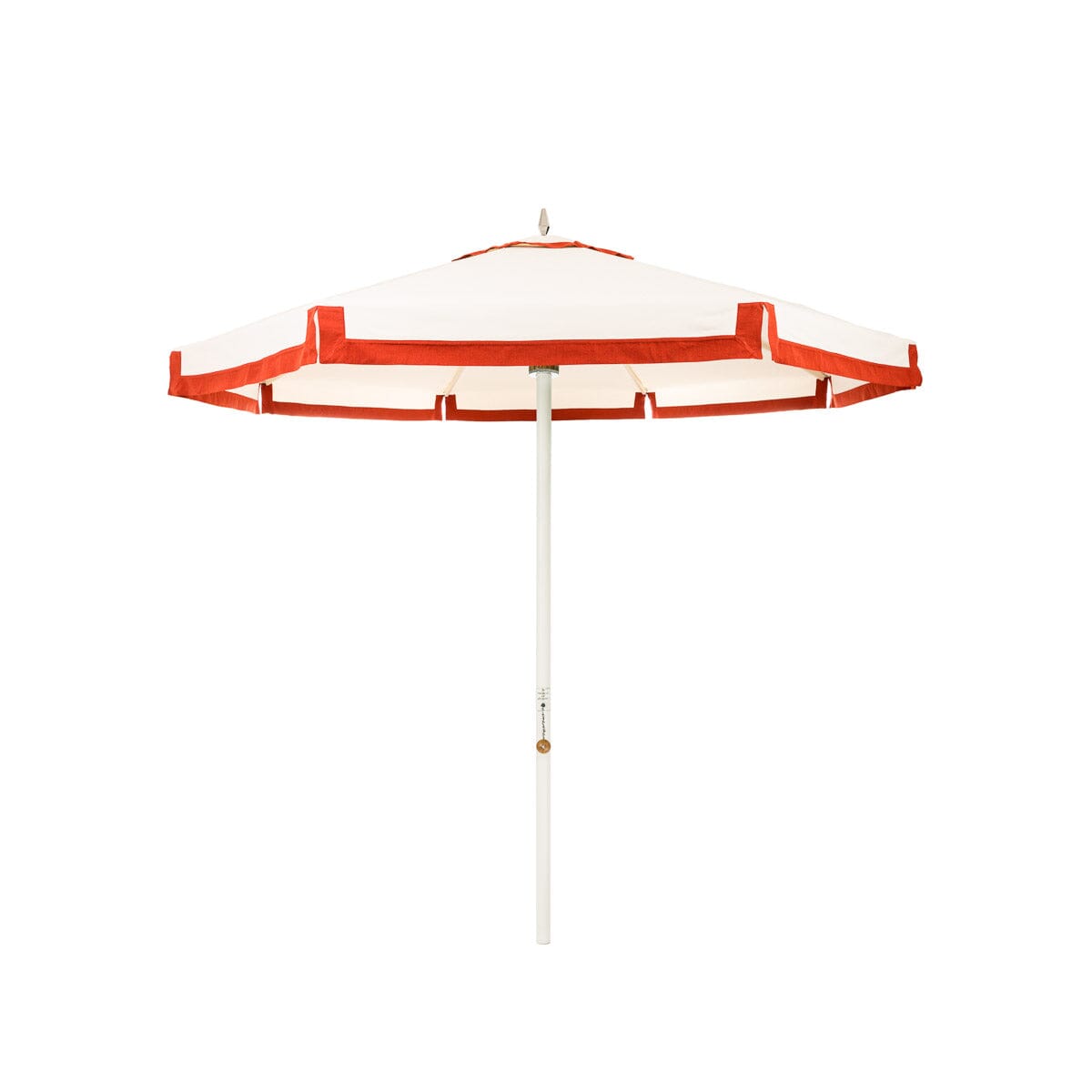 The Resort Market Umbrella in Border Valance Le Sirenuse | 8' Antique White Frame Bundle Business & Pleasure Co. 