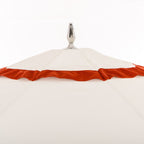 The Resort Market Umbrella in Border Valance Le Sirenuse | 8' Antique White Frame Bundle Business & Pleasure Co. 