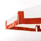 The Resort Market Umbrella in Border Valance Le Sirenuse | 8' Antique White Frame Bundle Business & Pleasure Co. 