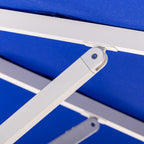 The Resort Market Umbrella in Border Valance Mediterranean Blue | 10' Antique White Frame Bundle Business & Pleasure Co. 