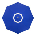 The Resort Market Umbrella in Border Valance Mediterranean Blue | 10' Antique White Frame Bundle Business & Pleasure Co. 